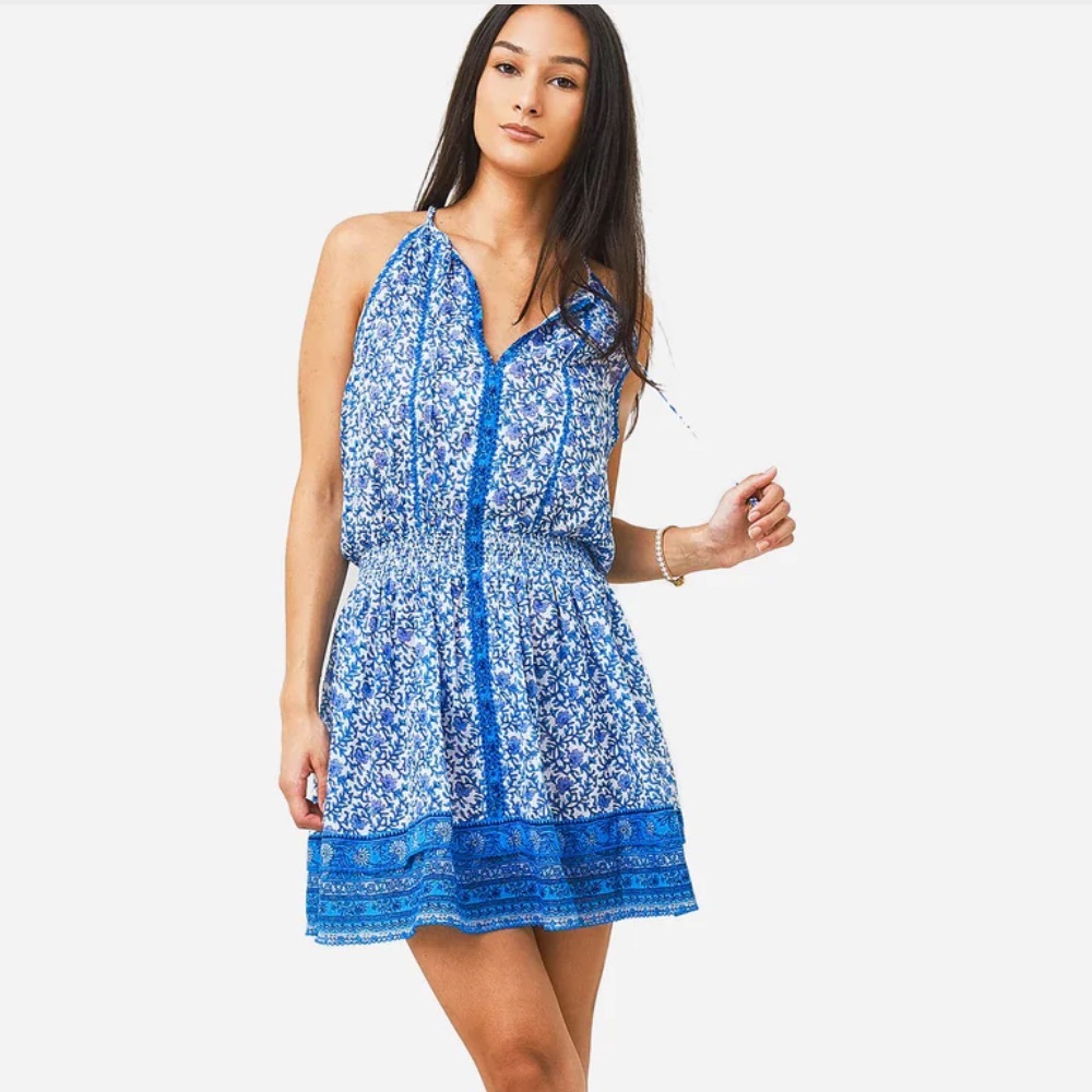 POUPETTE ST BARTH
Women's Carine Mini Dress in Blue Mistral Sz L